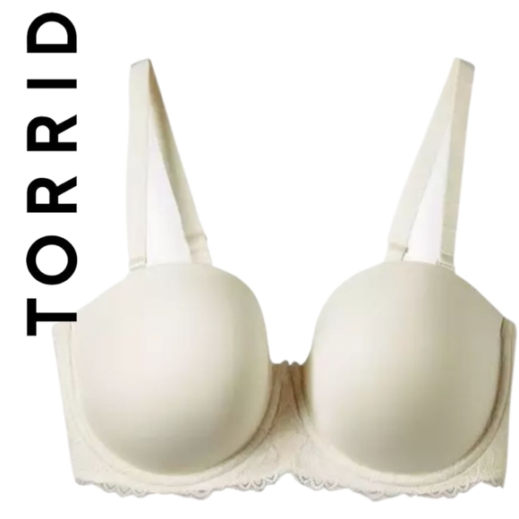 torrid Other - Torrid Bombshell Everyday Lightly Lined Strapless Bra Off White Size 44DD